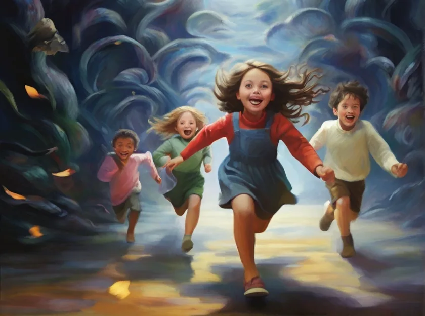 Children running in A Dream