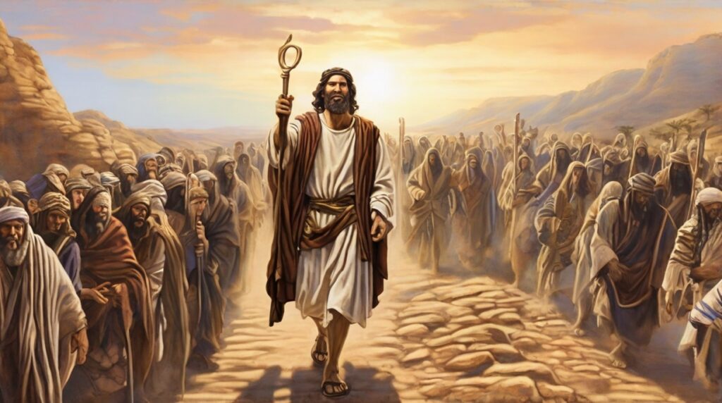 Joshua leading the Israelites