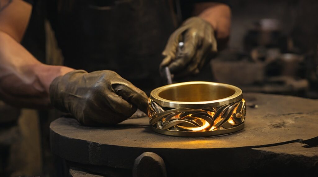 forging a gold ring